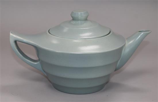 A Keith Murray tea pot and cover height 14cm
